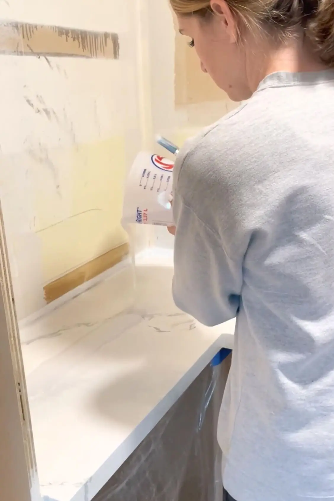 Making a faux marble, epoxy countertop.